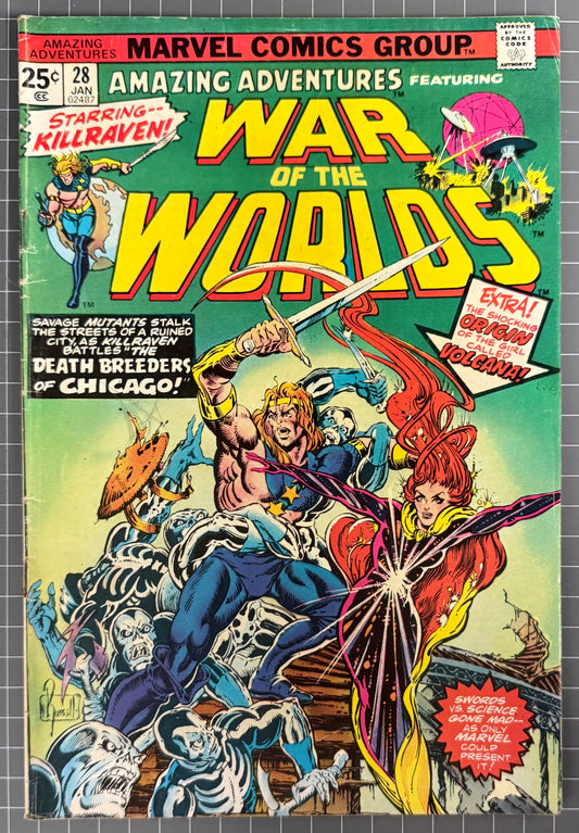 AMAZING ADVENTURES #28 [MARVEL COMICS] *WAR OF THE WORLDS* 1975 VG+