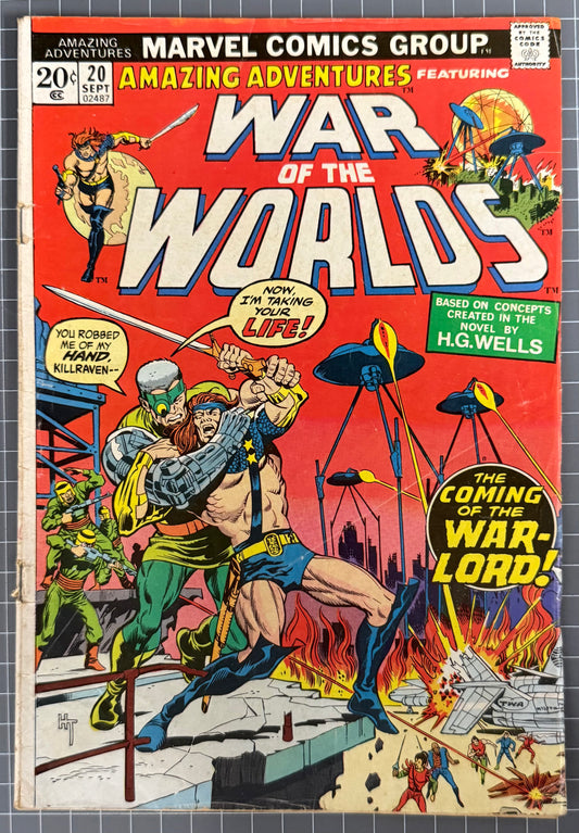 AMAZING ADVENTURES #20 [MARVEL COMICS] *WAR OF THE WORLDS* 1973 GD/VG