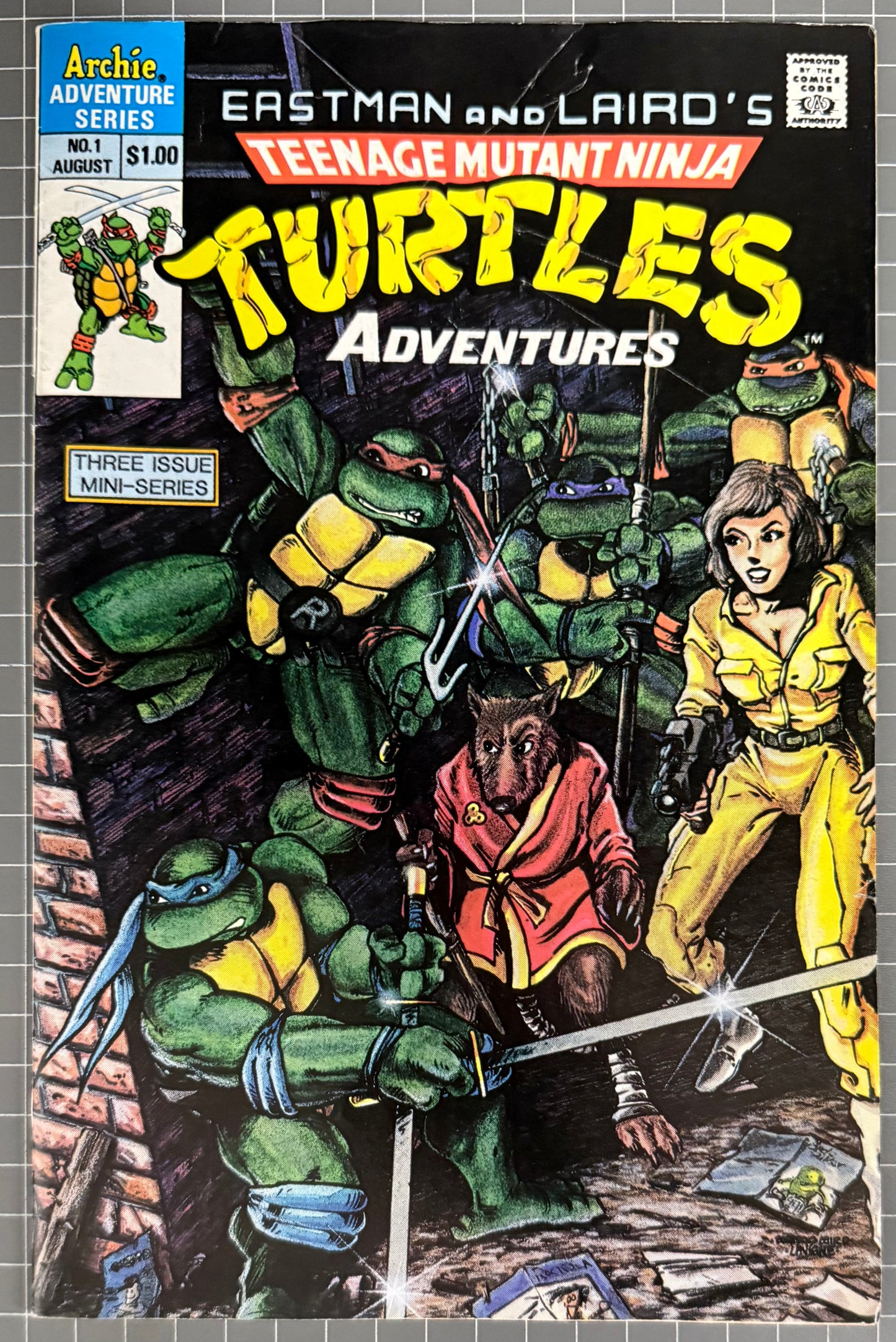 🔑 TEENAGE MUTANT NINJA TURTLES ADVENTURES #1 [ARCHIE COMICS] *1ST KRANG* 1988 VG/FN