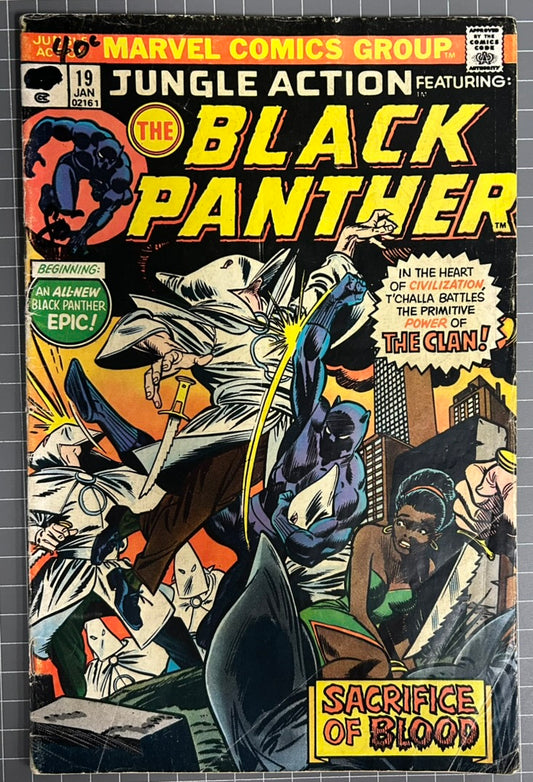 🔑 JUNGLE ACTION #19 [MARVEL COMICS] *BLACK PANTHER VS KU KLUX KLAN* 1976