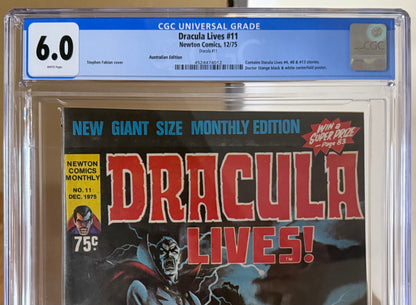 🔑 DRACULA LIVES #11 CGC 6.0 + POSTER [NEWTON COMICS] AUSTRALIAN MARVEL 1975