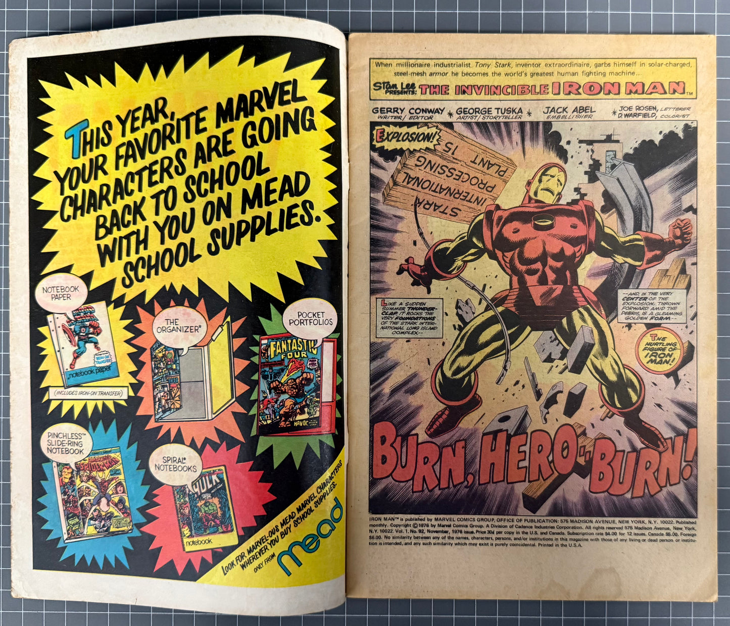 THE INVINCIBLE IRON MAN #92 [MARVEL COMICS] 1976 VG-
