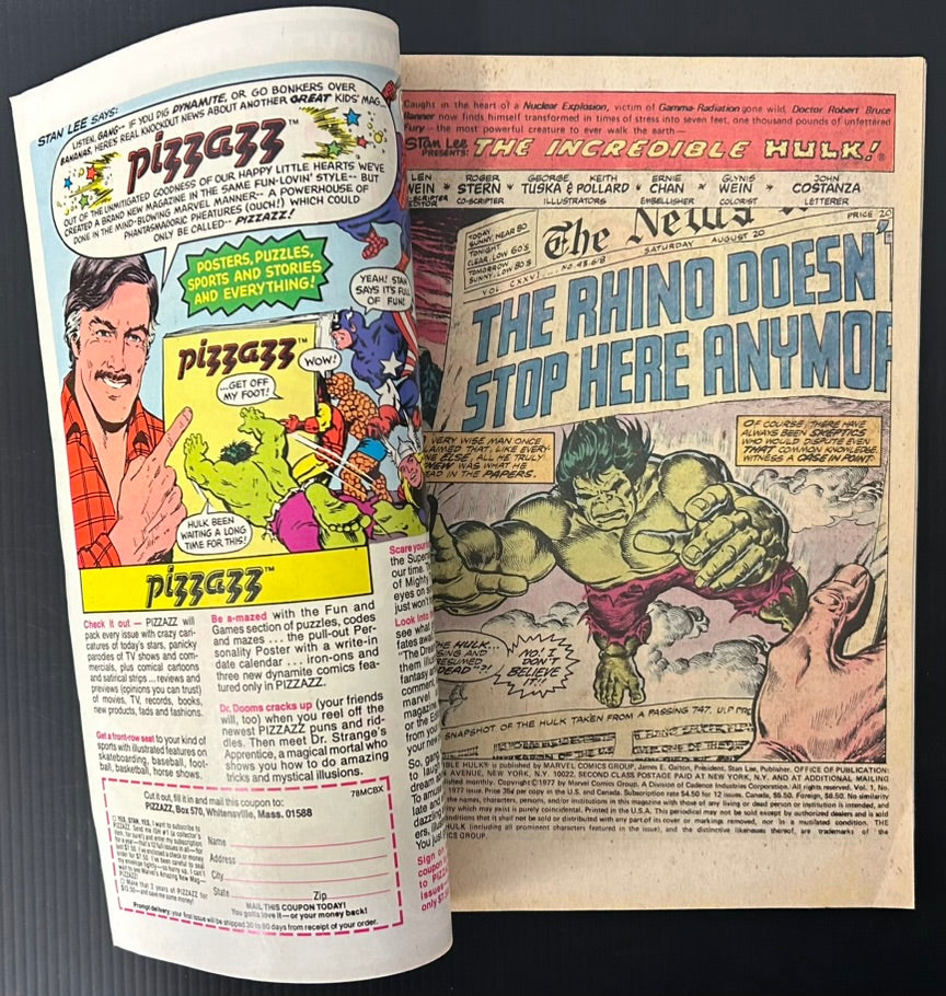 THE INCREDIBLE HULK #218 [MARVEL COMICS] NEWSSTAND 1977 FN+