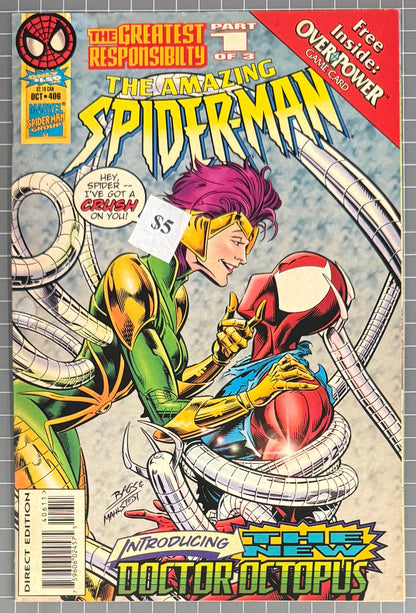 🔑 THE AMAZING SPIDER-MAN #406 [MARVEL COMICS] *OVERPOWER CARD* 1995 FN