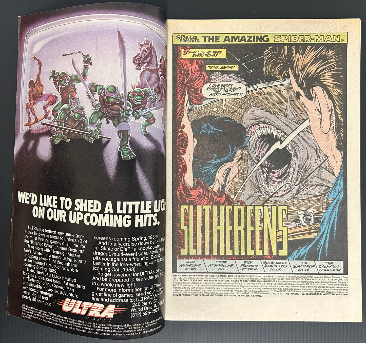 THE AMAZING SPIDER-MAN #313 [MARVEL COMICS] DIRECT 1989 VF/NM