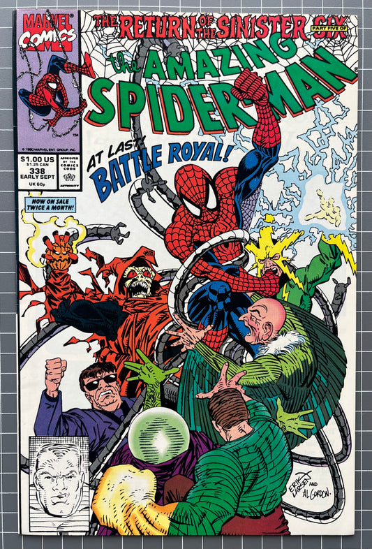 THE AMAZING SPIDER-MAN #338 [MARVEL COMICS] DIRECT 1990 VF+