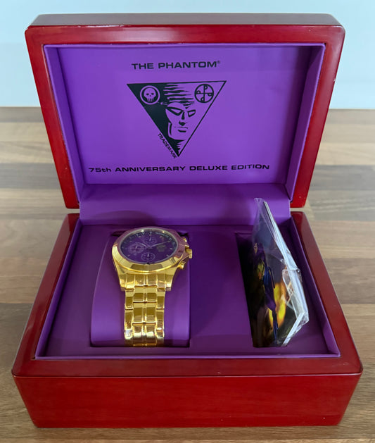 THE PHANTOM WATCH 75TH ANNIVERSARY DELUXE EDITION + 7 TRADING CARDS *LIMITED ED*