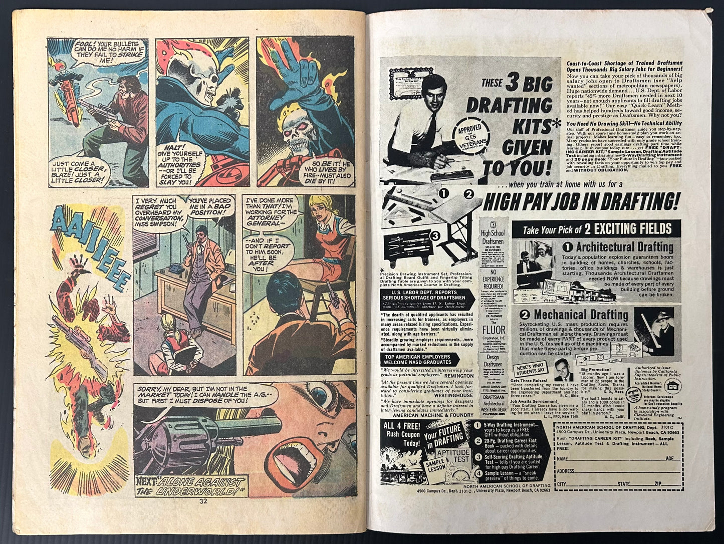GHOST RIDER #4 [MARVEL COMICS] DIRECT 1974 VG-