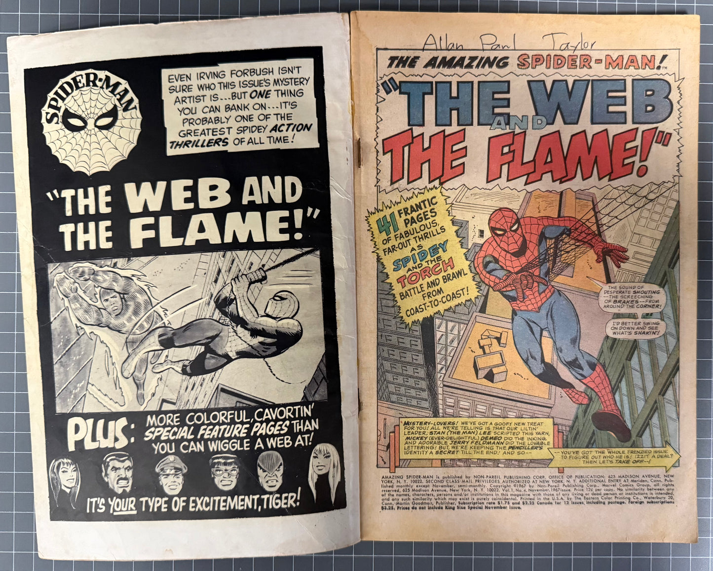 🔑 THE AMAZING SPIDER-MAN ANNUAL #4 [MARVEL COMICS] DIRECT 1967 GD+