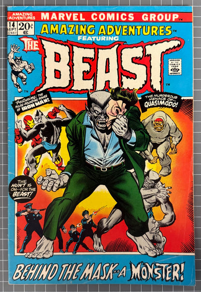 AMAZING ADVENTURES #14 [MARVEL COMICS] *BEAST* 1972 VG/FN