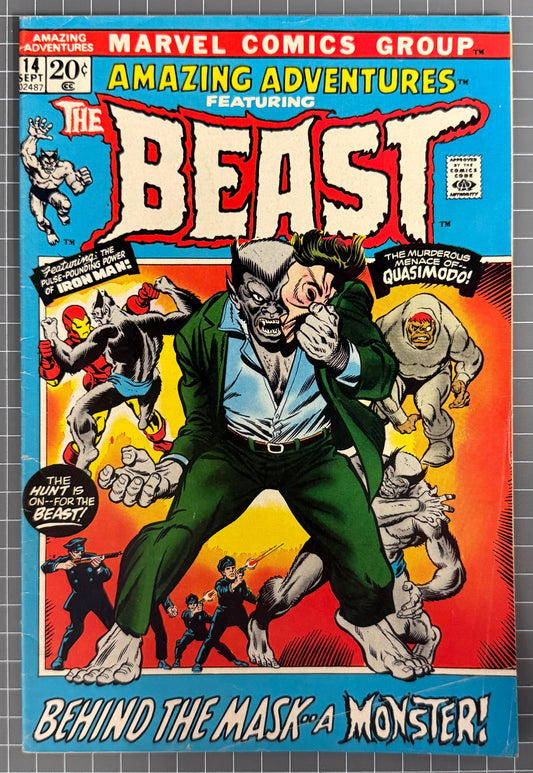 AMAZING ADVENTURES #14 [MARVEL COMICS] *BEAST* 1972 VG/FN