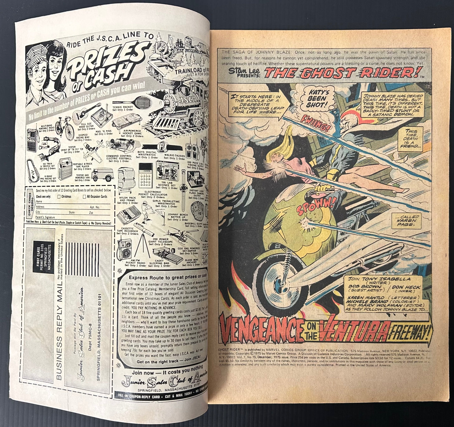 GHOST RIDER #15 [MARVEL COMICS] DIRECT 1975 VG+