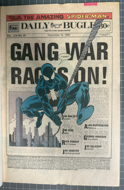THE AMAZING SPIDER-MAN #288 [MARVEL COMICS] *GANG OF WAR PART 5* 1987 VG/FN
