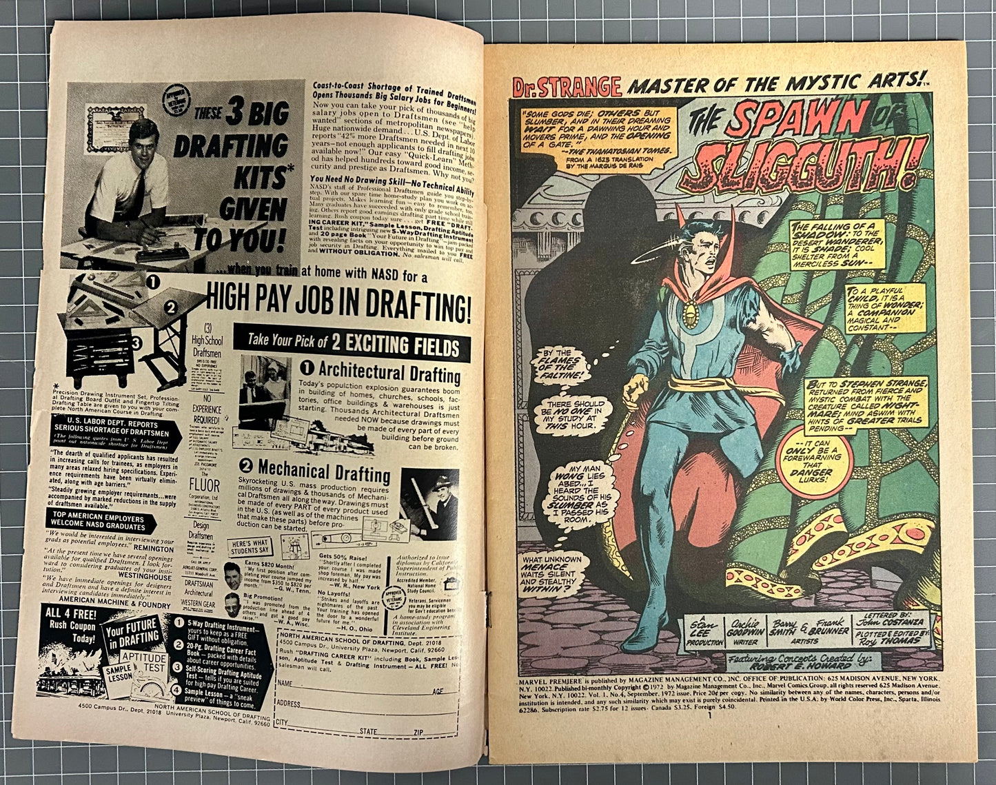 MARVEL PREMIERE #4 [MARVEL COMICS] DIRECT 1972 VG-