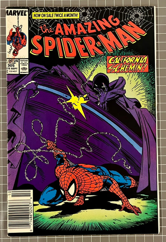 THE AMAZING SPIDER-MAN #305 [MARVEL COMICS] NEWSSTAND 1988 FN