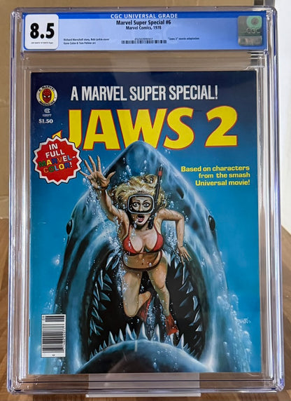 🔑 MARVEL SUPER SPECIAL #6 CGC 8.5 [MARVEL COMICS] MAGAZINE *JAWS* 1978