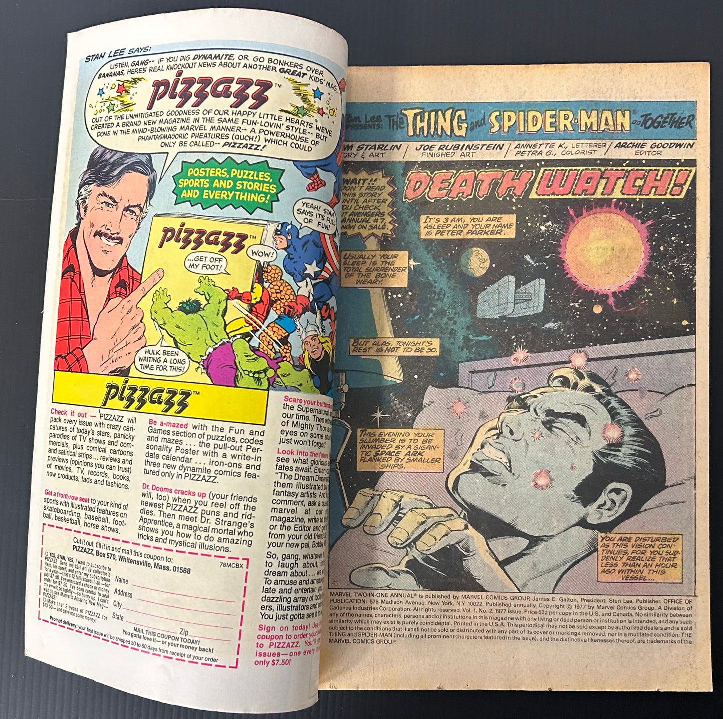 MARVEL TWO-IN-ONE ANNUAL #2 [MARVEL COMICS] NEWSSTAND 1977 VG/FN