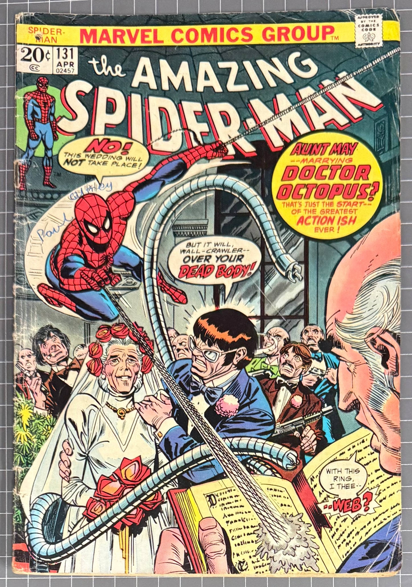 🔑 THE AMAZING SPIDER-MAN #131 [MARVEL COMICS] DIRECT 1974 GD+