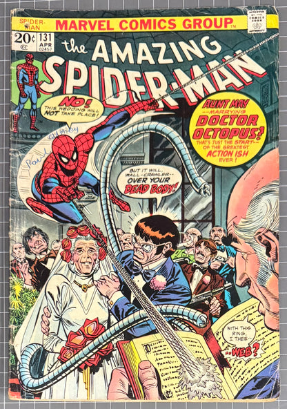 🔑 THE AMAZING SPIDER-MAN #131 [MARVEL COMICS] DIRECT 1974 GD+