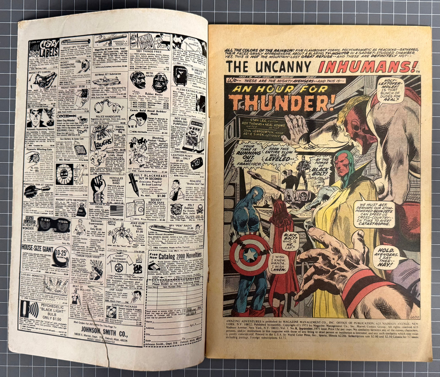 AMAZING ADVENTURES #8 [MARVEL COMICS] *INHUMANS & BLACK WIDOW* 1971 GD+