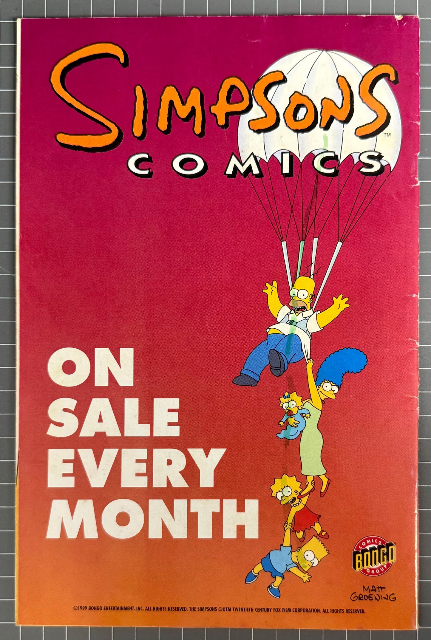 BARTMAN #1 [OTTO PRESS] AUSTRALIAN PRICE VARIANT (APV) COMIC 1999 FN-