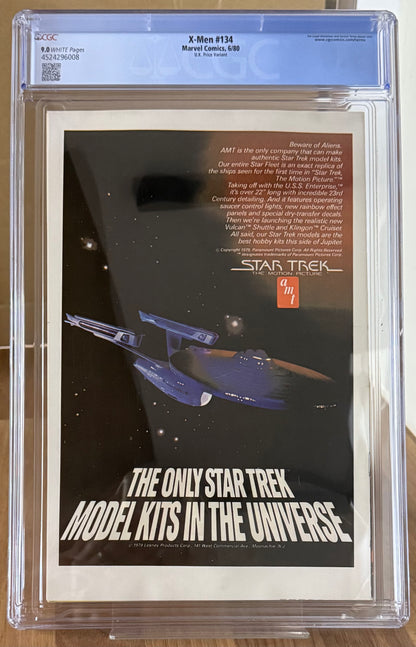 🔑 X-MEN #134 CGC 9.0 [MARVEL] COMIC *DARK PHOENIX SAGA PART 6* 1980