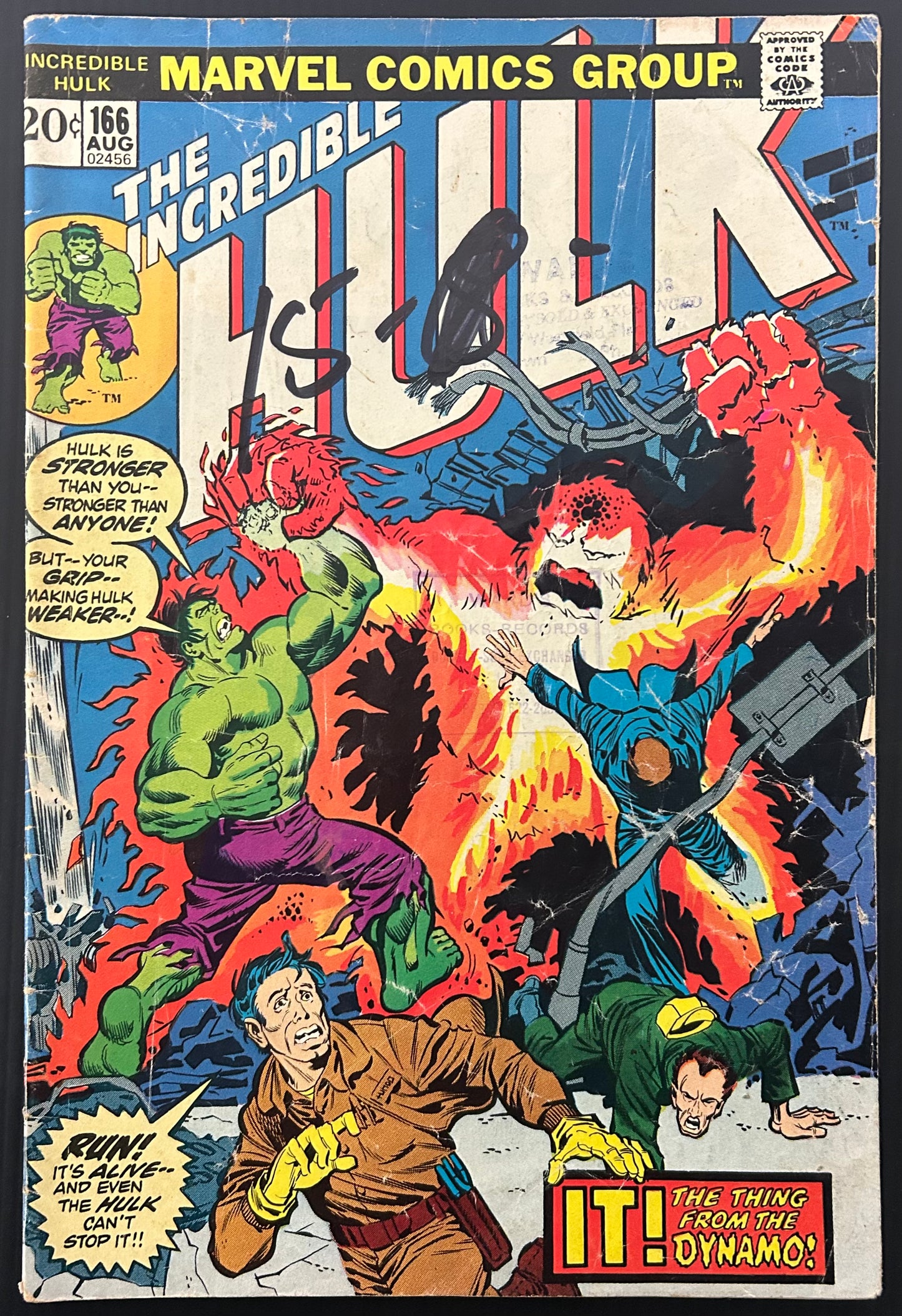 🔑 THE INCREDIBLE HULK #166 [MARVEL COMICS] DIRECT *1ST APP. ZZZAX* 1973 GD