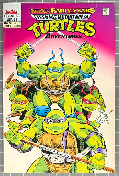🔑 TEENAGE MUTANT NINJA TURTLES ADVENTURES #58 [ARCHIE] DIRECT COMIC 1994 FN/VF