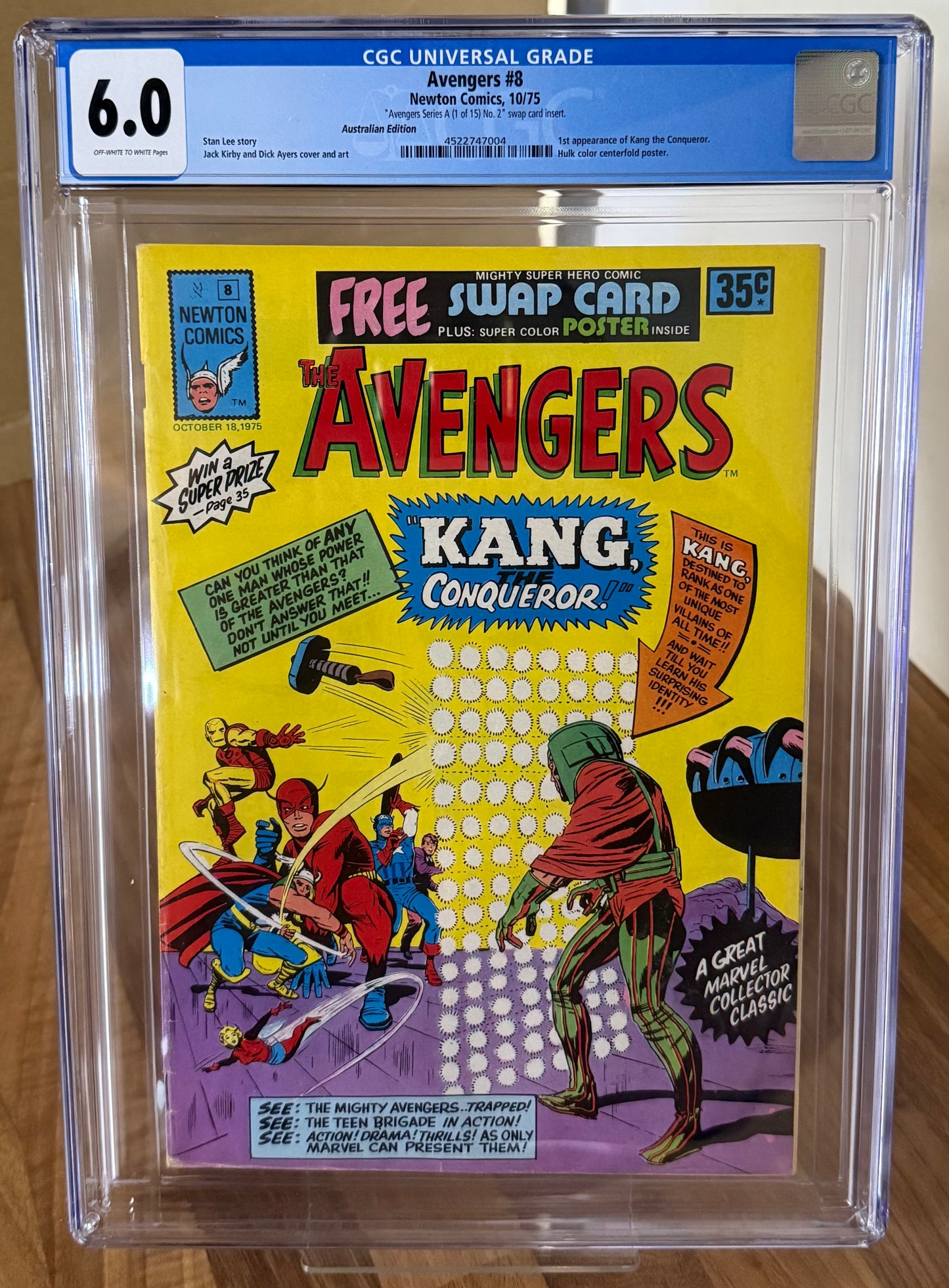 🔑 THE AVENGERS #8 CGC 6.0 + POSTER + SWAP CARD [NEWTON COMICS] AUSTRALIAN MARVEL 1975