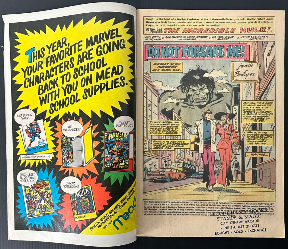 🔑 THE INCREDIBLE HULK #205 [MARVEL COMICS] NEWSSTAND *JARELLA'S DEATH* 1976 VG+