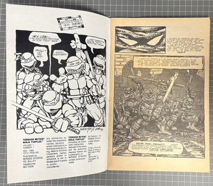 🔑 TEENAGE MUTANT NINJA TURTLES #1 (MIRAGE) 5TH PRINT TMNT COMIC 1988 FN+