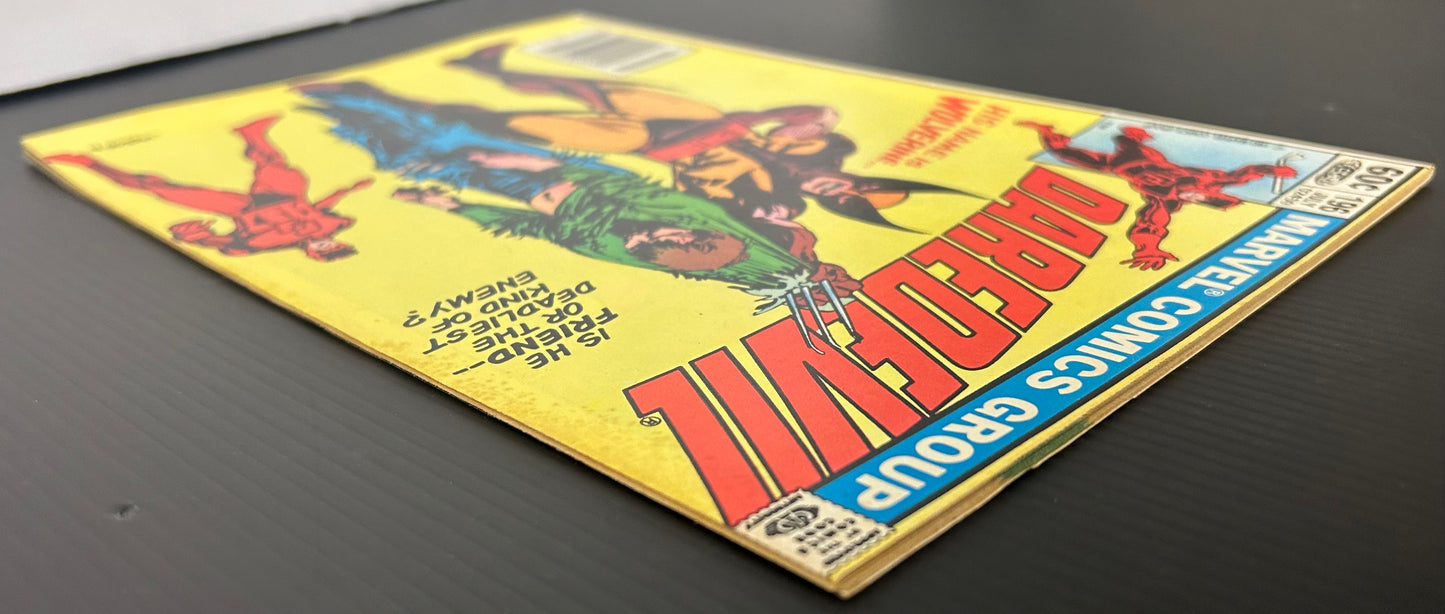 🔑 DAREDEVIL #196 [MARVEL COMICS] NEWSSTAND *DAREDEVIL X WOLVERINE* 1983 FN/VF