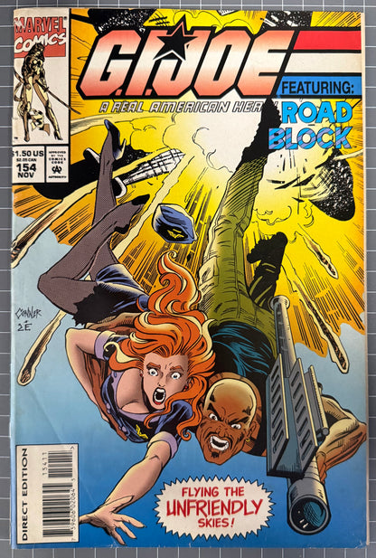 🔑 G.I. JOE: A REAL AMERICAN HERO #154 + INSERT [MARVEL COMICS] DIRECT 1994 GD-