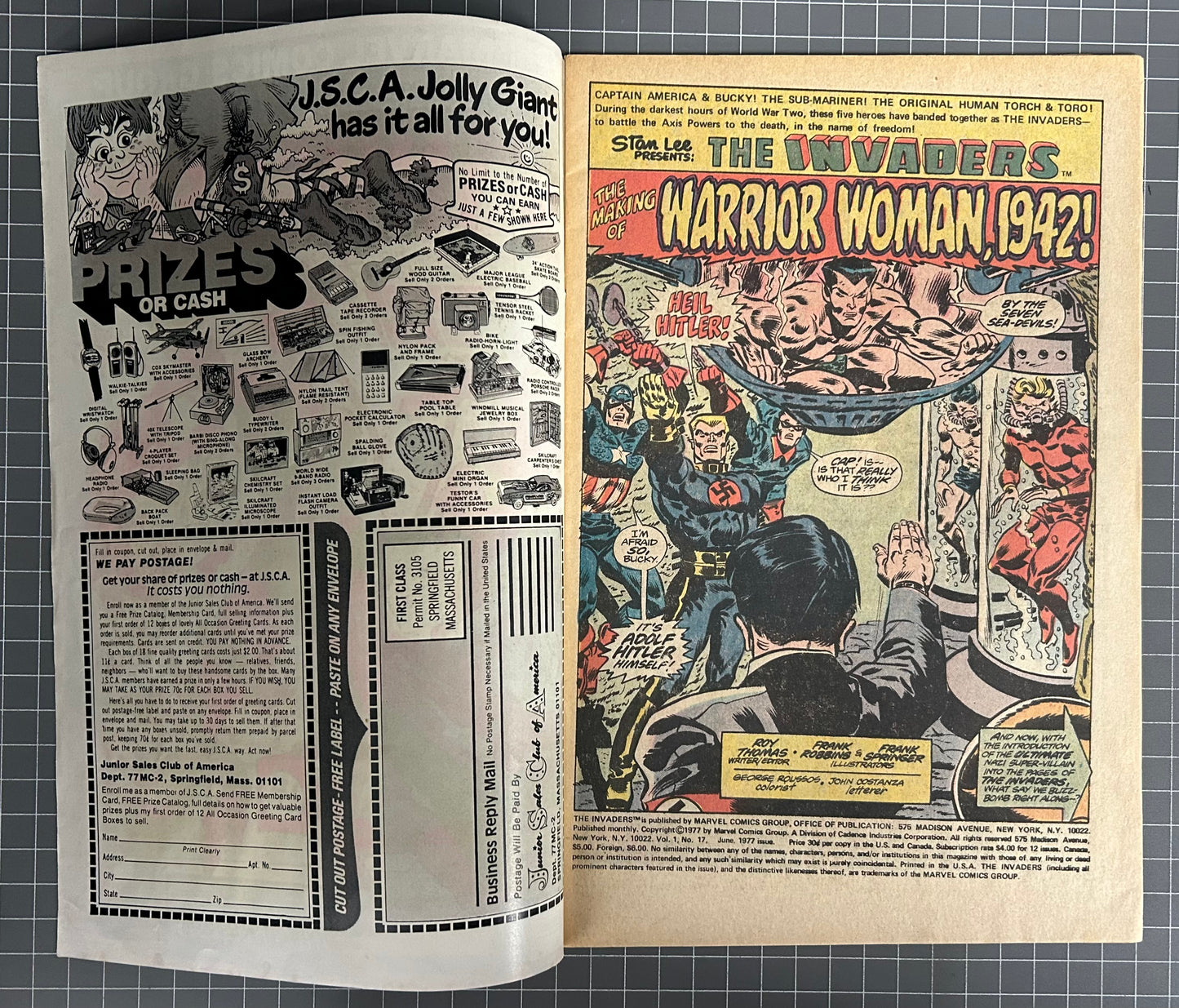 THE INVADERS #17 [MARVEL COMICS] NEWSSTAND 1977 FN-