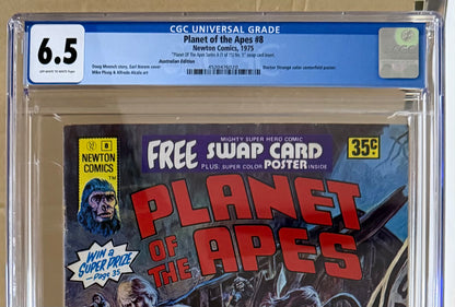 PLANET OF THE APES #8 CGC 6.5 + POSTER/SWAP CARD [NEWTON COMICS] AUSTRALIAN 1975