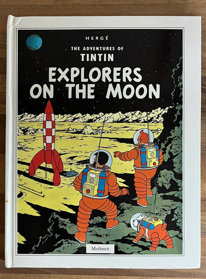 HERGE THE ADVENTURES OF TINTIN EXPLORERS ON THE MOON POP-UP BOOK 1992 1st HC *RARE*