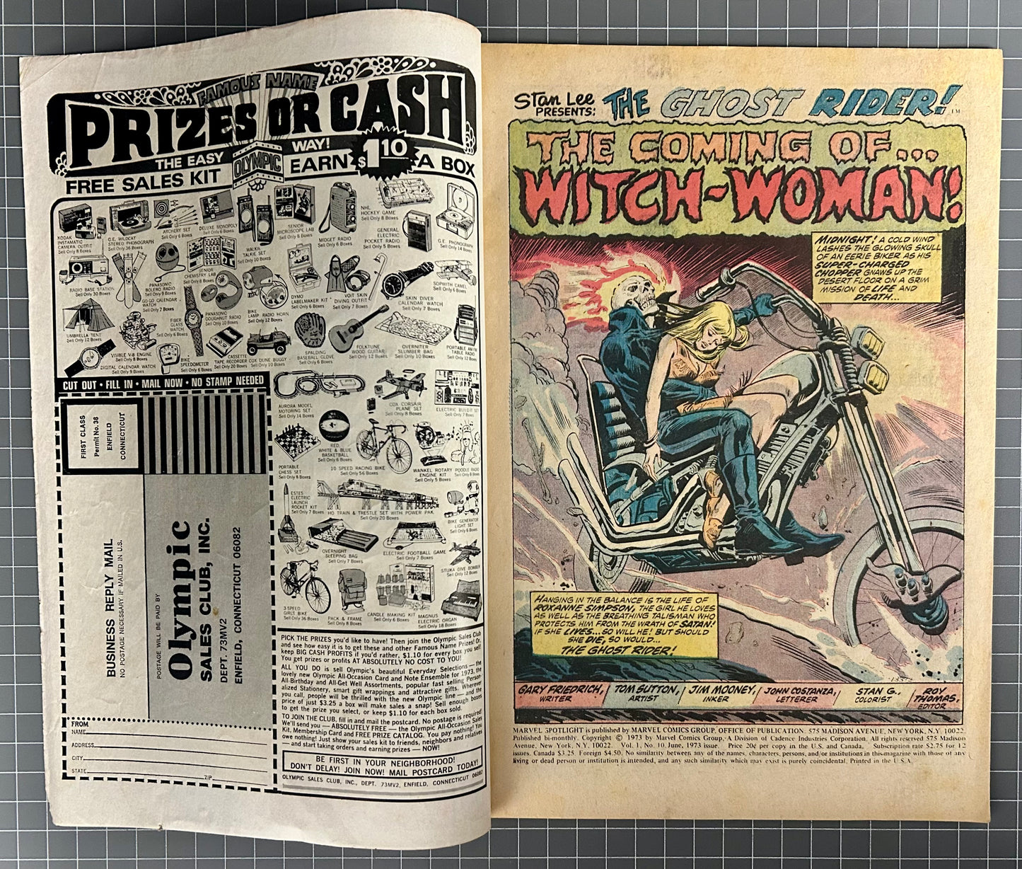 🔑 MARVEL SPOTLIGHT #10 [MARVEL COMICS] DIRECT *WITCHWOMAN DEBUT* 1973 VG-