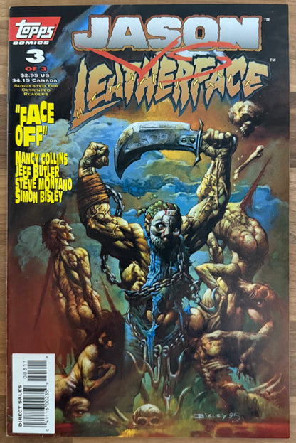🔑 JASON vs. LEATHERFACE COMPLETE SET #1-3 [TOPPS COMICS] 1995-1996 HIGH GRADE