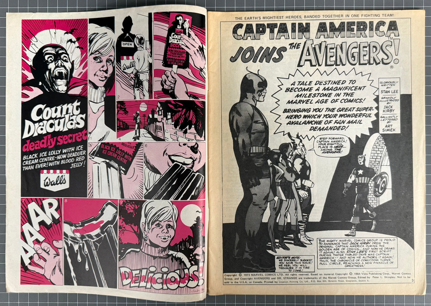 THE AVENGERS #1 [MARVEL UK] COMIC MAGAZINE 1973