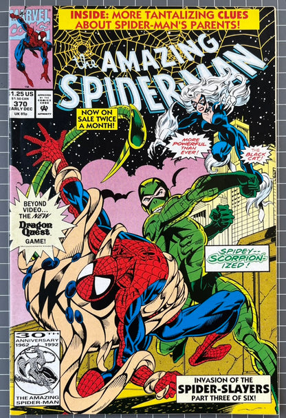 THE AMAZING SPIDER-MAN #370 [MARVEL COMICS] *PART 3 SPIDER-SLAYERS* 1992 VF-