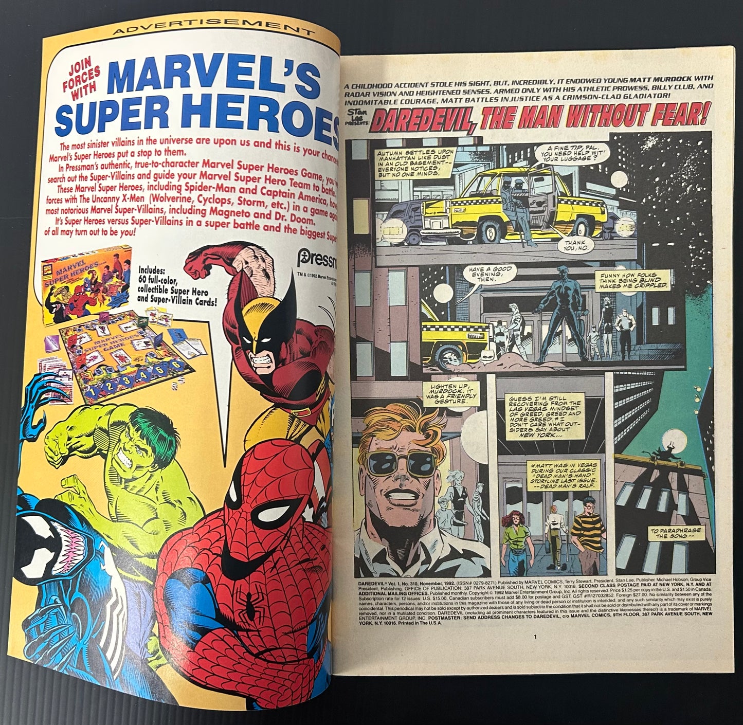 🔑 DAREDEVIL #310 [MARVEL COMICS] DIRECT *CALYPSO 1ST COVER APPR* 1982 VF