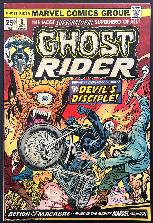 GHOST RIDER #8 [MARVEL COMICS] DIRECT 1974 FN+
