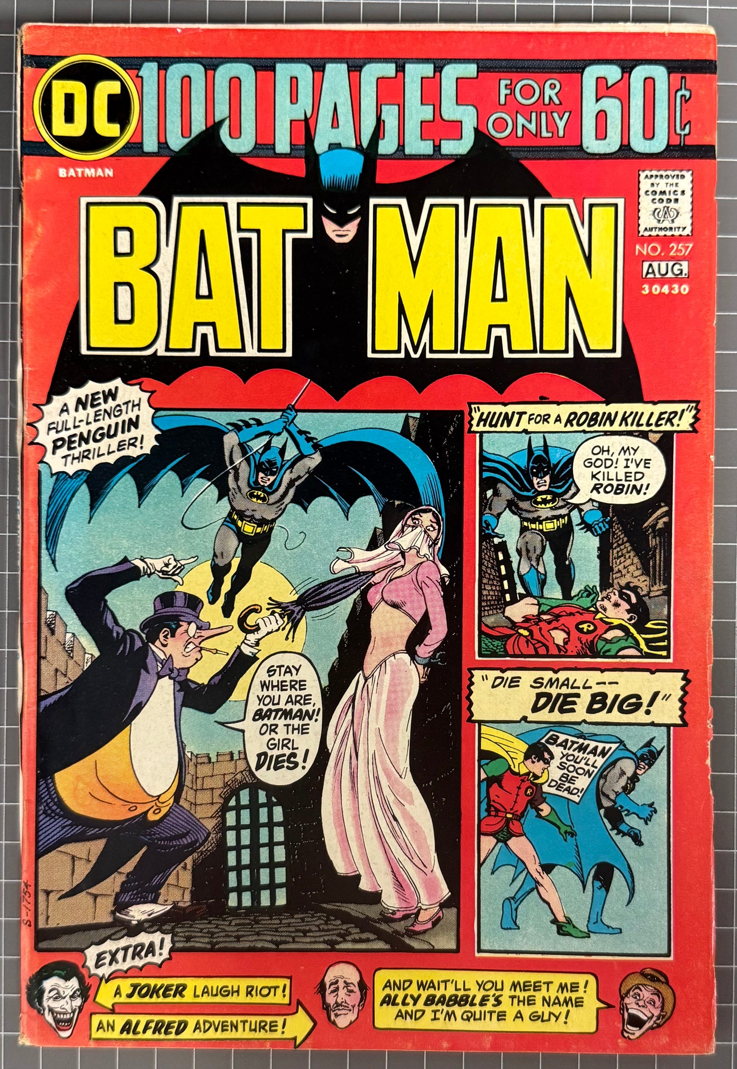 BATMAN #257 [DC COMICS] *100 PAGES* 1974 VG/FN