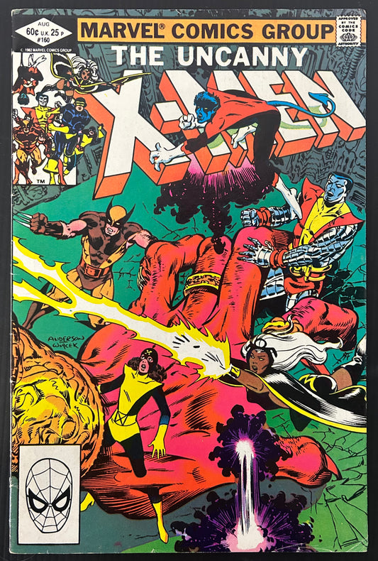 🔑 THE UNCANNY X-MEN #160 [MARVEL COMICS] DIRECT *1ST APP. ILLYANA RASPUTIN* 1982 FN