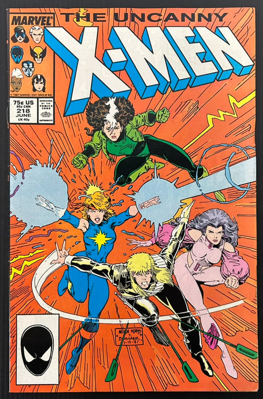 UNCANNY X-MEN #218 [MARVEL COMICS] DIRECT 1987 VF