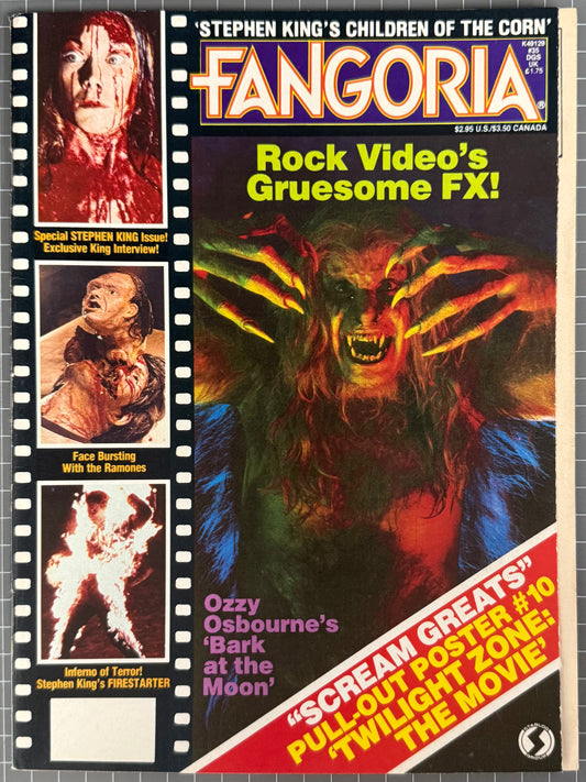 FANGORIA VOL. 1 #35 + POSTER [O'QUINN STUDIOS] HORROR MAGAZINE 1984