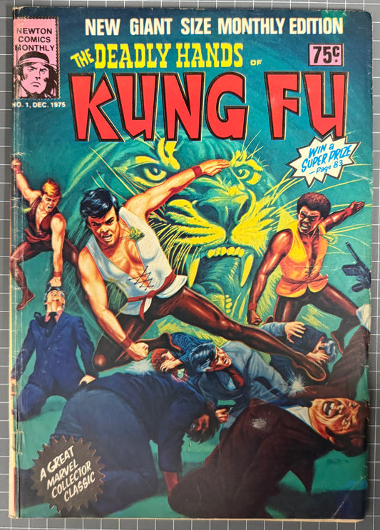 THE DEADLY HANDS OF KUNG FU #1 + POSTER [NEWTON COMICS] AUSTRALIAN 1975