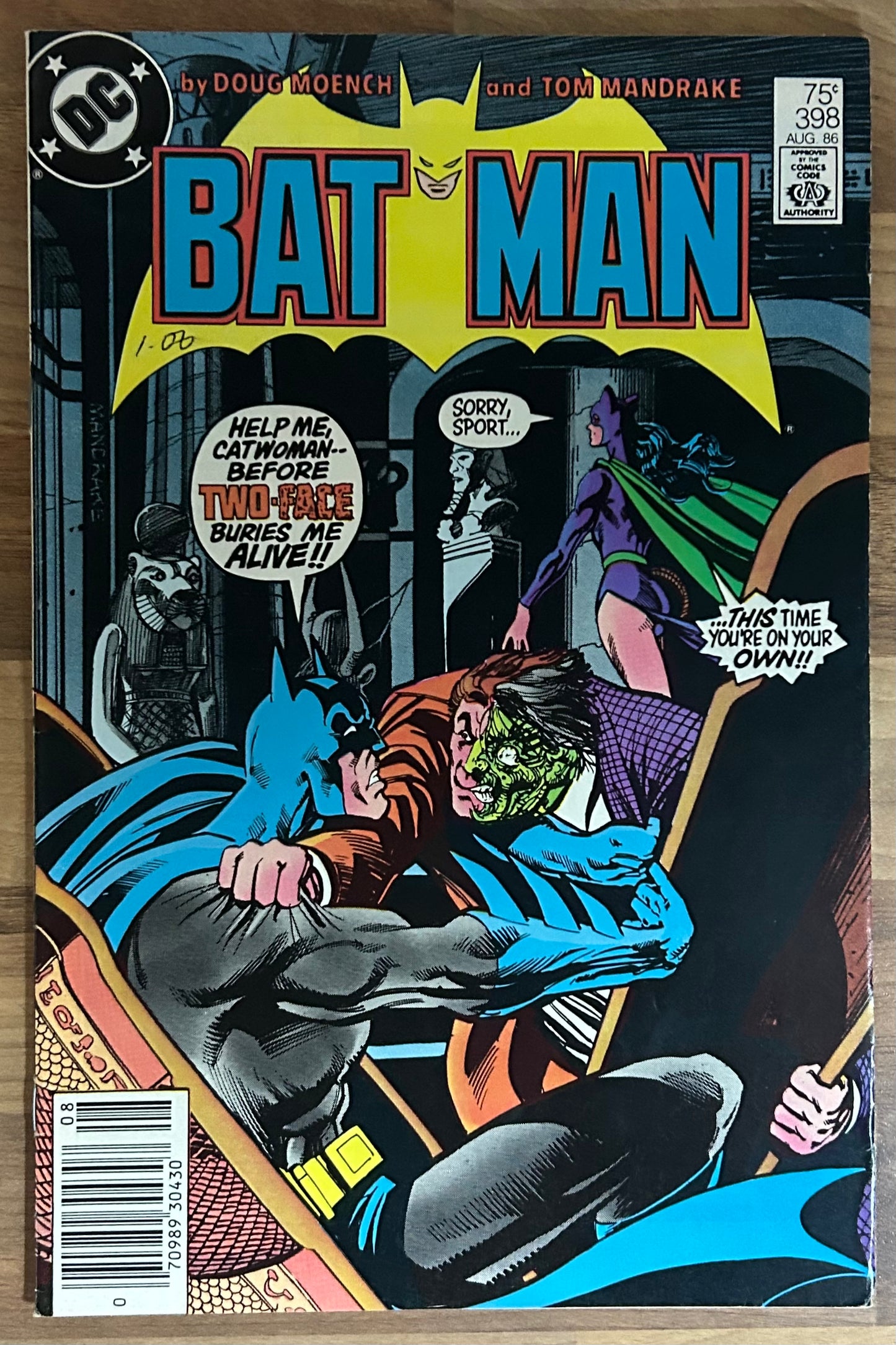 BATMAN #398 [DC COMICS] NEWSSTAND 1986 FN+
