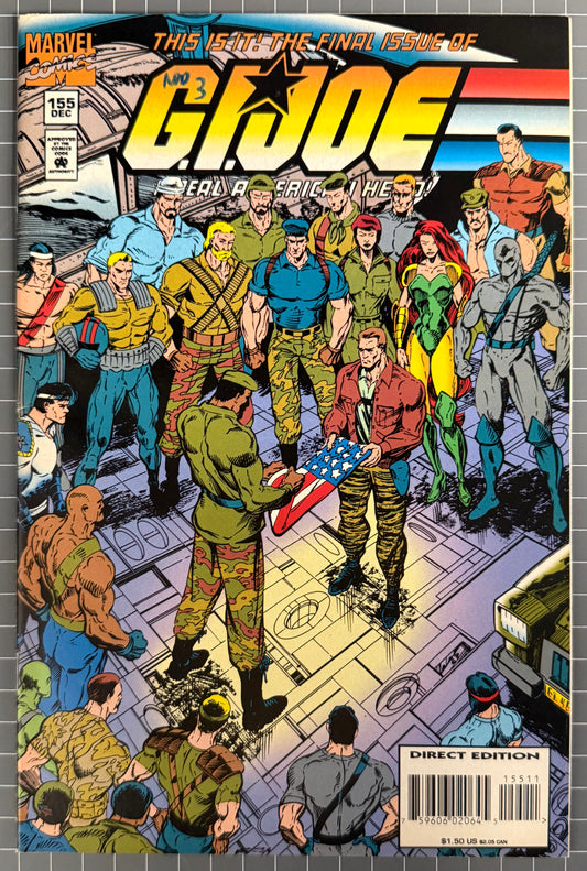 🔑 G.I. JOE: A REAL AMERICAN HERO #155 + INSERT [MARVEL COMICS] *FINAL* 1994 VF+