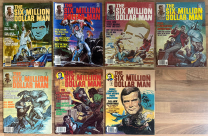 THE SIX MILLION DOLLAR MAN #1-7 [CHARLTON MAGAZINE] COMPLETE SET *NEAL ADAMS* 1976/77